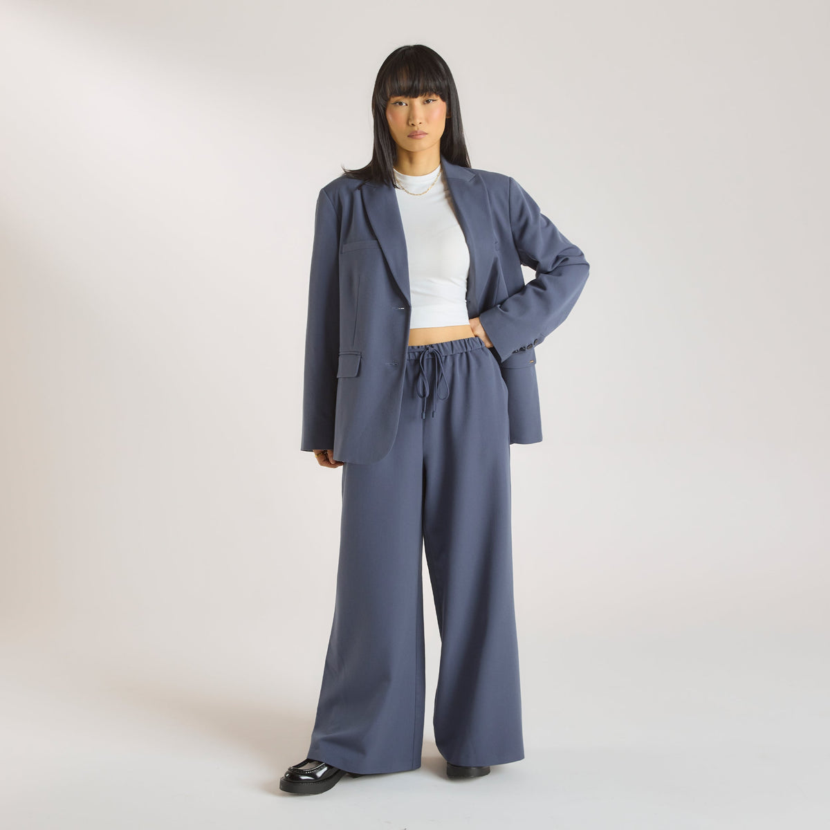 Relaxed-Fit Tailored Pants - Blue
