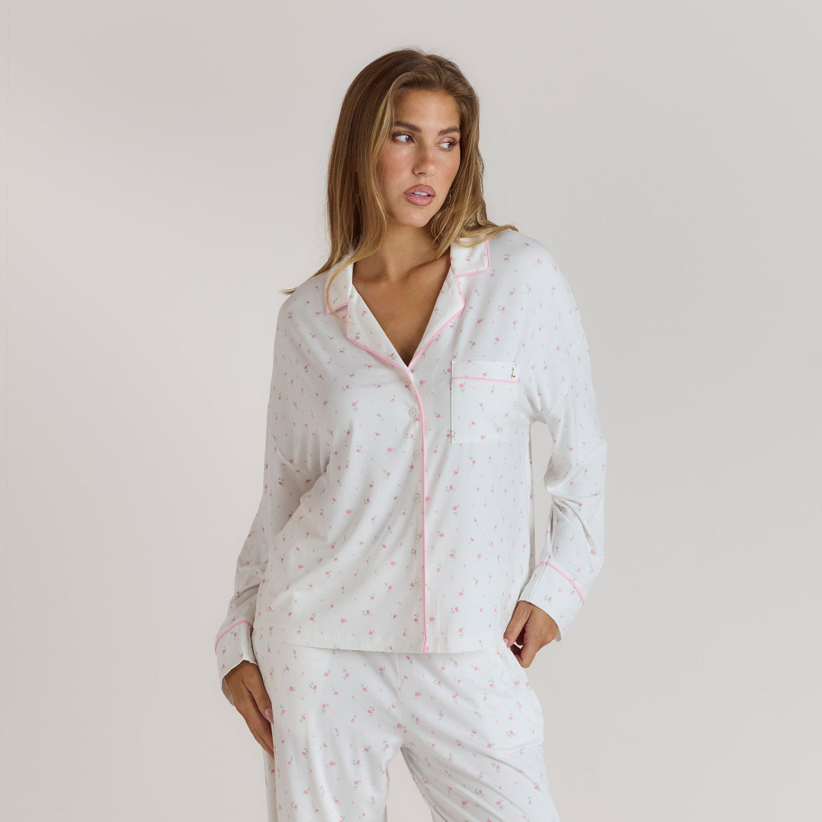 Modal Pajama Shirt - Floral Print