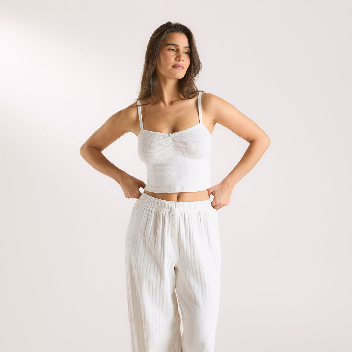 Pointelle Cami Pajama Top - Cream