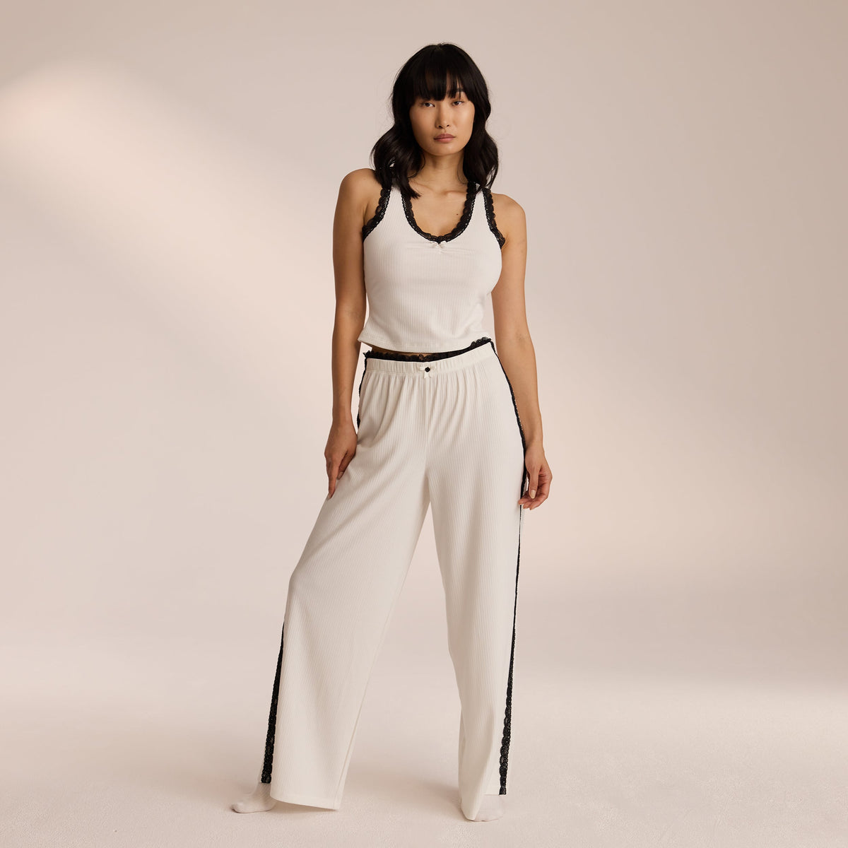 Lace Pajama Pants - White