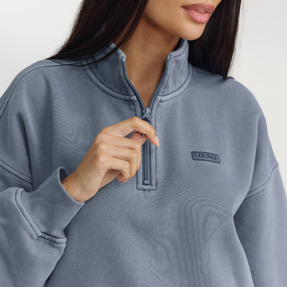 Quarter-Zip Sweater - Washed Blue