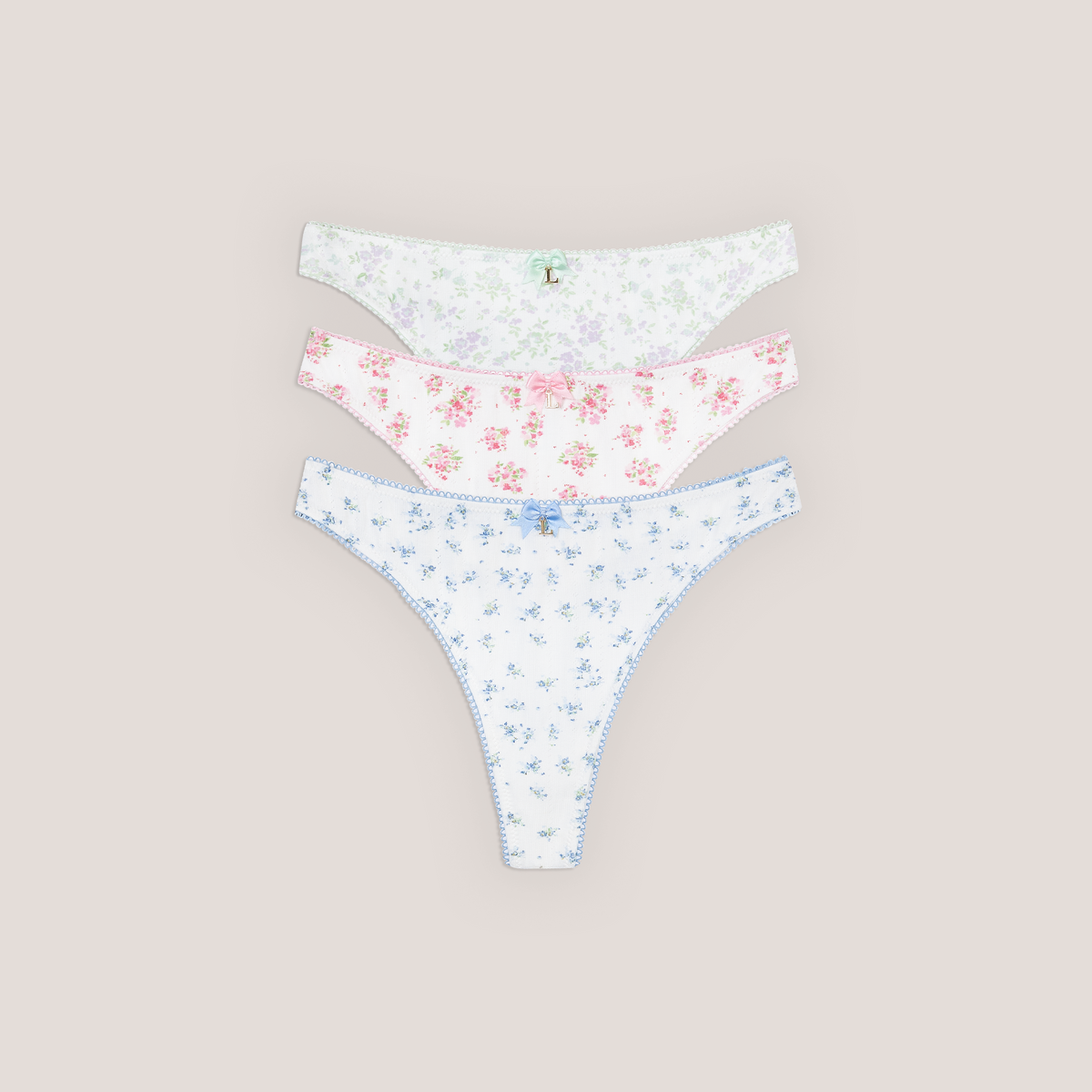 Bloom Thongs (3-Pack) - Floral Print