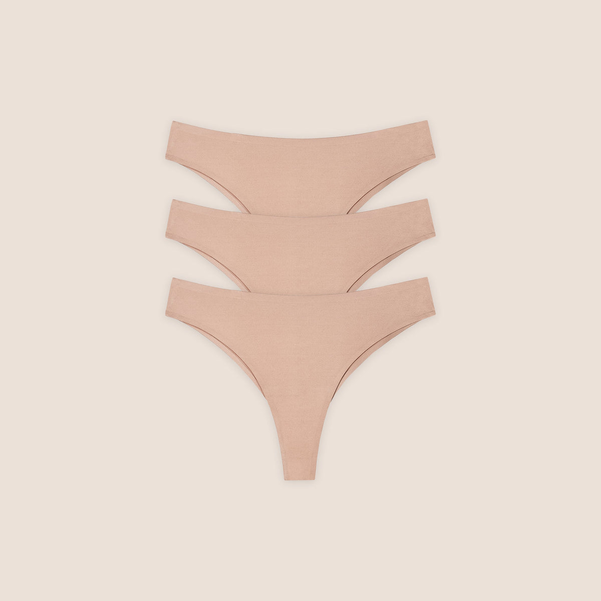 Seamless Bonded Brazilian Briefs (3-Pack) - Honey