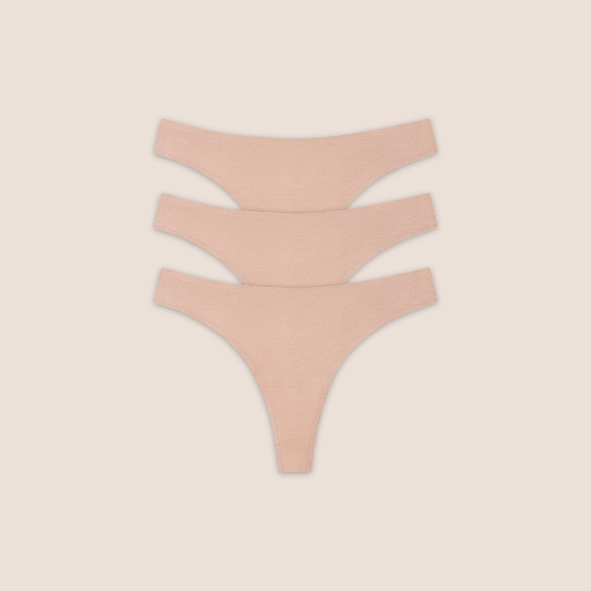 Seamless Bonded Thongs (3-Pack) - Honey